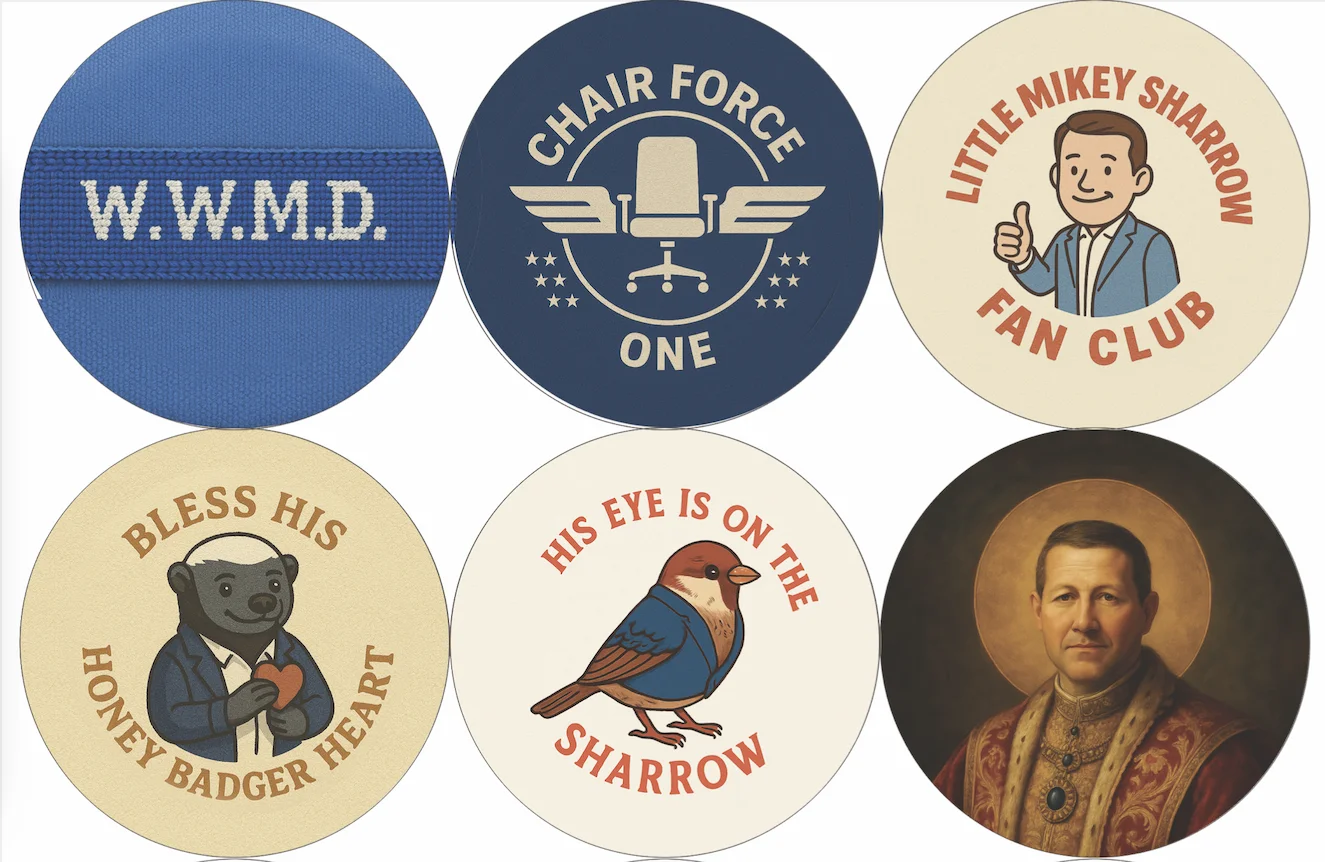 Finished conference button set